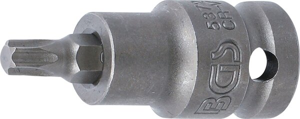 Kraft-Bit-Einsatz | Länge 55 mm | Antrieb Innenvierkant 12,5 mm (1/2") | T-Profil (für Torx) T40