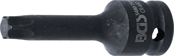 Kraft-Bit-Einsatz | Länge 75 mm | Antrieb Innenvierkant 12,5 mm (1/2") | T-Profil (für Torx) T55