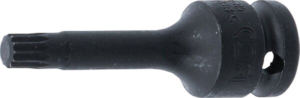 Kraft-Bit-Einsatz | Länge 75 mm | Antrieb Innenvierkant 12,5 mm (1/2") | Innenvielzahn (für XZN) M9