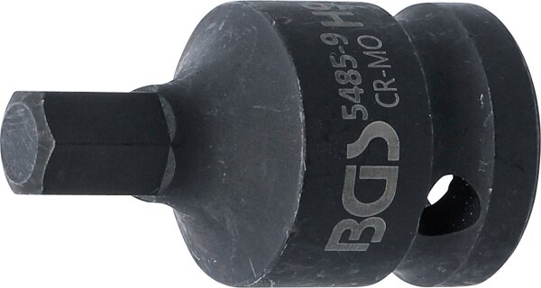 Kraft-Bit-Einsatz | Länge 42 mm | Antrieb Innenvierkant 12,5 mm (1/2") | Innensechskant 9 mm