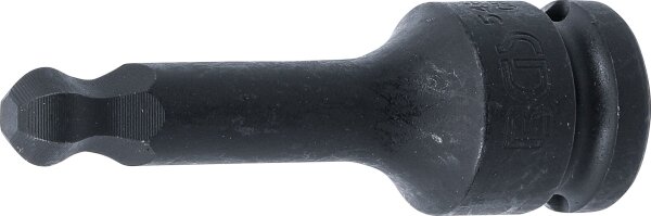 Kraft-Bit-Einsatz | Länge 75 mm | Antrieb Innenvierkant 12,5 mm (1/2") | Innensechskant mit Kugelkopf 10 mm