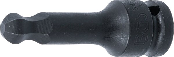 Kraft-Bit-Einsatz | Länge 75 mm | Antrieb Innenvierkant 12,5 mm (1/2") | Innensechskant mit Kugelkopf 12 mm