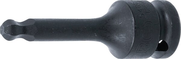 Kraft-Bit-Einsatz | Länge 75 mm | Antrieb Innenvierkant 12,5 mm (1/2") | Innensechskant mit Kugelkopf 8 mm