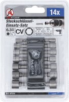 Steckschlüssel-Bit-Satz | Antrieb Außensechskant 6,3 mm (1/4") | metrisch + Zoll | 14-tlg.