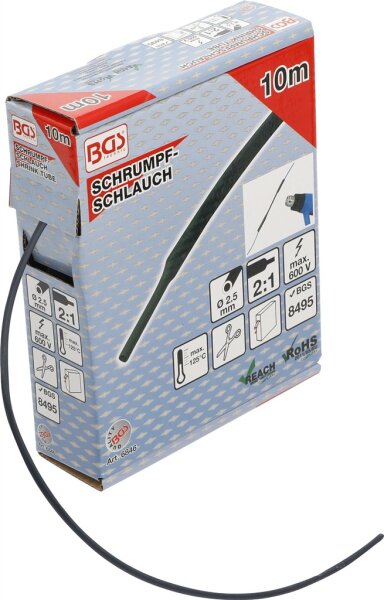 Schrumpfschlauch-Box | schwarz | Ø 2,5 mm | 10 m