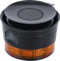 Akku-Rundumkennleuchte | gelb | mit Magnet | 12 V / 24 V...