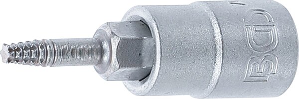 Schraubenausdreher-Bit-Einsatz | Antrieb Innenvierkant 6,3 mm (1/4") | für defektes T-Profil (für Torx) T10