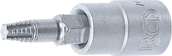 Schraubenausdreher-Bit-Einsatz | Antrieb Innenvierkant 6,3 mm (1/4") | für defektes T-Profil (für Torx) T20