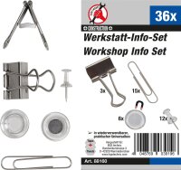 Werkstatt-Info-Satz mit Büroklammern, Magneten,...