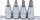 Bit-Einsatz-Satz | Antrieb Innenvierkant 12,5 mm (1/2") | T-Profil (für Torx) mit Bohrung T40 - T55 | 4-tlg.