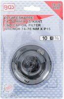 Ölfilterschlüssel | 15-kant | Ø 74 - 76 mm | für Audi, Ford, Mercedes-Benz, Opel, VW