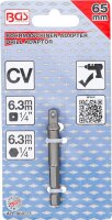 Adapter für Bohrmaschinen | Antrieb Außensechskant 6,3 mm (1/4") / Abtrieb Außenvierkant 6,3 mm (1/4")