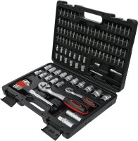 Steckschlüssel-Satz Wellenprofil | Antrieb 6,3 mm (1/4") / 12,5 mm (1/2") | 115-tlg.