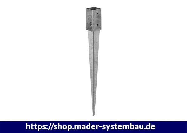 Eurotec Einschlagbodenhülse für Vierkantpfosten Pfostenaufn. 71 x 71 mm VE:1
