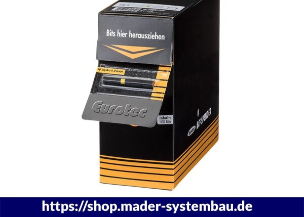 Eurotec Magnet Bit Spender Box TX30 rot 50 mm mit 50 schwarzen Bits VE:1