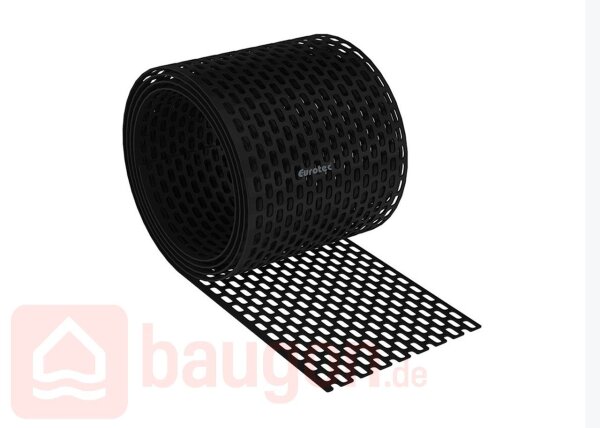 Eurotec Vogelschutzgitter/Lüftungsprofil 150 schwarz 150 mm x 5 m VE:24