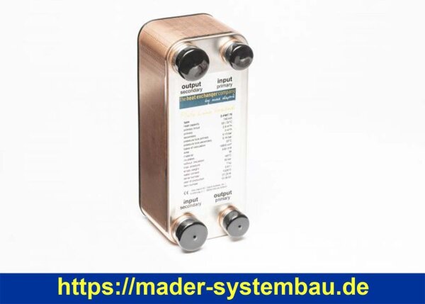 OKU Daprà Plattenwärmetauscher gelötet D-PWT 75 AISI 316 - 75 kW bei 55°