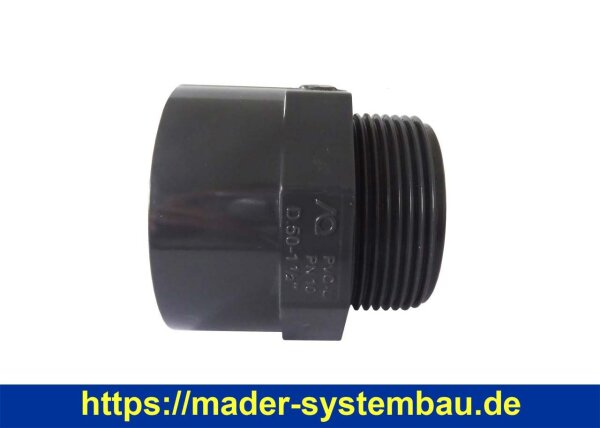 OKU Übergangsmuffennippel Ø 50/63 mm x 1 1/2" AG