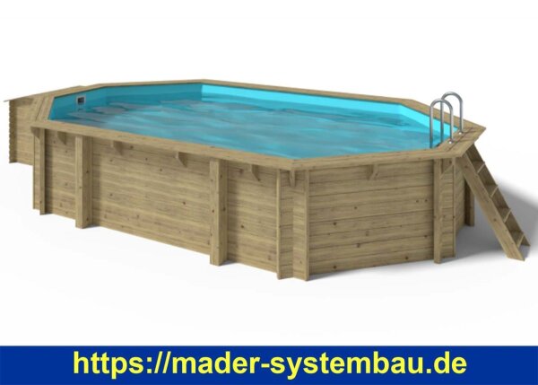 OKU OKU Holzpool EMOTION-FUN Oval 6,57 x 4,07 m Höhe 1,2 m
