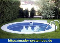 Rundbecken IBIZA | EASY CHANGE Handlauf Aluminium | versch. Ausführungen  ( 10055-Alu-v )