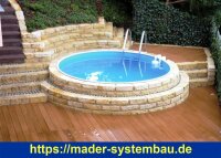 Rundbecken IBIZA SET - EASY CHANGE Handlauf Aluminium -...