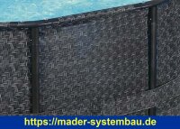 Frame Pool Ø 488 x 122 cm Rattanoptik anthrazit  (...