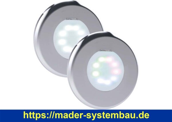 Unterwasserscheinwerfer für Trend VAline | Astral Lumiplus Flexi V1 LED  inkl. Trafo | Edelstahlblende rund 25 mm | RGB ( 15325 )