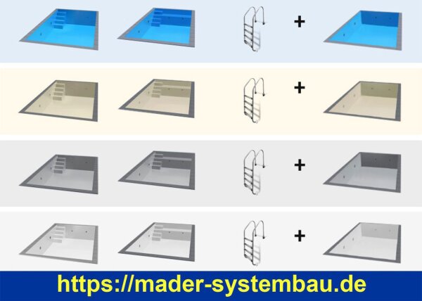TrendStone Set - Rechteckpool 500 x 300 x 150 cm - versch. Ausführungen  ( 19295s-v )