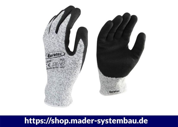 Eurotec Arbeitshandschuhe E600 S Schnittschutz - CutGrip VE:12