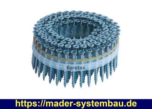Eurotec Paneltwistec Senkkopf magaziniert; Stahl blau verzinkt; TX20 4,0 x 50 mm VE:167