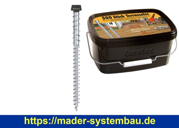 Eurotec Tri-Deck-Tec TX20 anthrazit; 5,0 x 65 mm im Eimer, 1 Bit, 1 Eco Drillstop VE:250