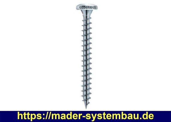 Eurotec Spanplattenschraube Panhead; Stahl Sonderbeschichtung 1000; TX20 5,0 x 50 mm VE:200