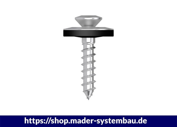 Eurotec Color-Spenglerschrauben; Edelstahl A2; 2 tlg.; TX20; schw.gr.matt RAL7021 4,5 x 45 mm VE:200