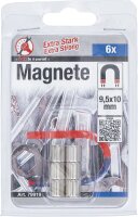 Magnet-Satz | extra stark | Ø 9,5 mm | 6-tlg.