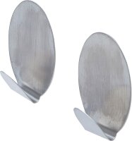 Edelstahl-Klebehaken | 45 x 70 mm | 1,5 kg | 2-tlg.