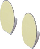 Edelstahl-Klebehaken | 45 x 70 mm | 1,5 kg | 2-tlg.